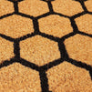 Half Round Natural Coir Nonslip Welcome Door Mat, Honeycomb Pattern (17 x 30 in)