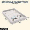 Stackable Jewelry Tray (13.5 x 9.5 Inches, Grey Velvet)