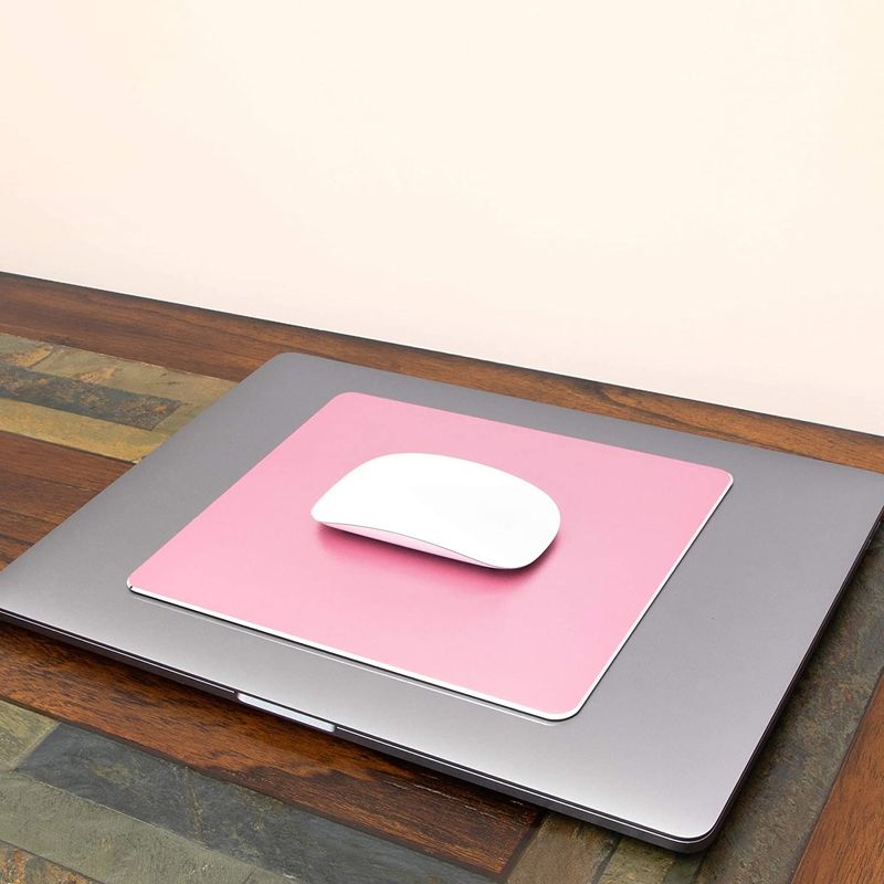 Pink Metal Aluminum Mouse Pad for Laptop, Office or Gaming (8.65 x 7 in.)