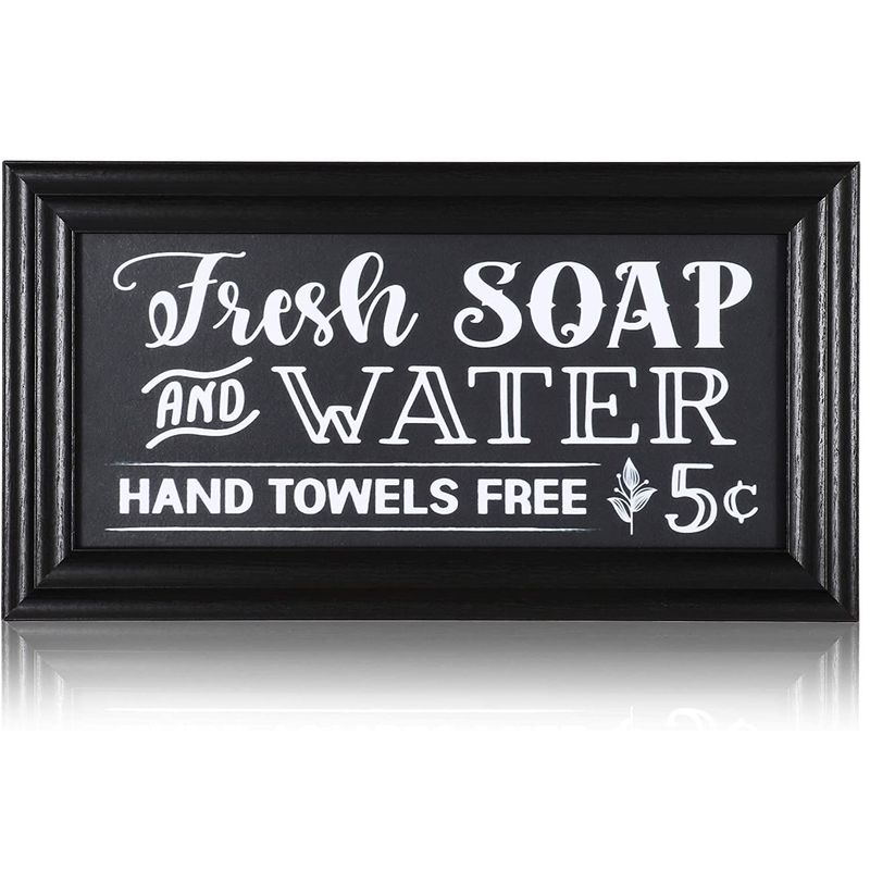 Vintage Wall Sign for Home and Bathroom Decor (14 x 7.5 Inches)