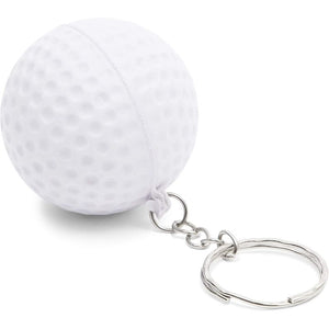 White Foam Golf Ball Keychain Bulk Set (1.5 Inches, 30 Pack)