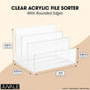 Clear Acrylic File Folder Holder with 3 Slots and Rounded Edges (9 x 6.75 in)