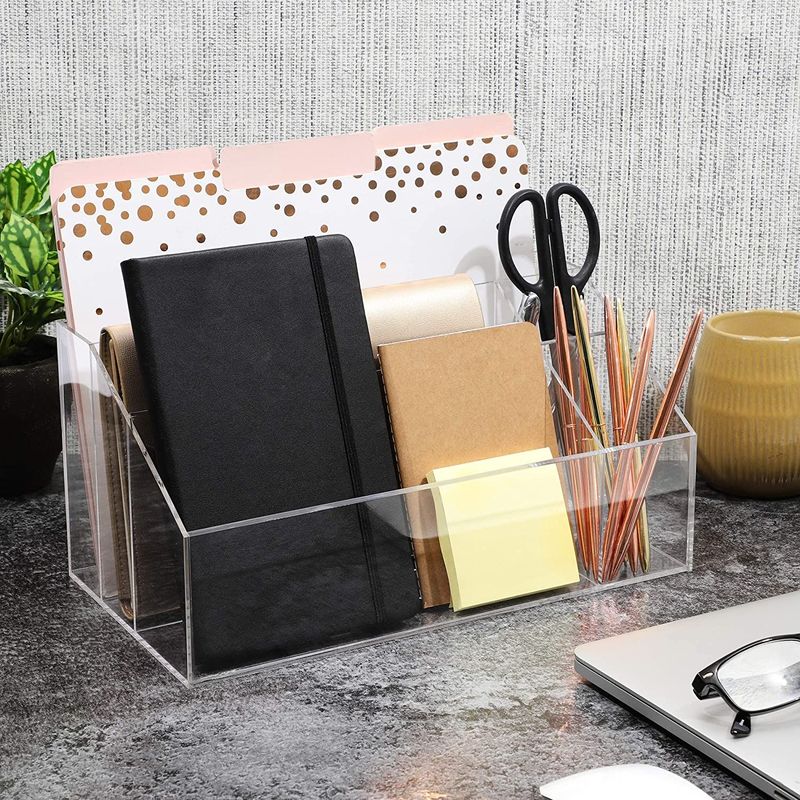 Acrylic Office Desk Supplies and Accessories,clear Desk stationary  organizer with Drawers, Pen and Pencil Holder,Desktop Organization