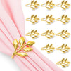 Juvale Leaf Napkin Rings (1.8 Inches, Gold, 12-Pack)