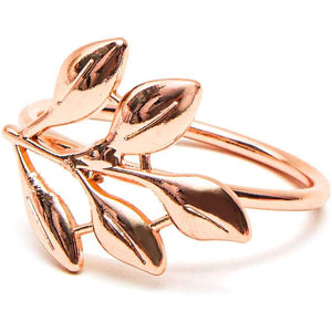 Juvale Metal Leaf Napkin Rings (1.8 Inches, Rose Gold, 12-Pack)