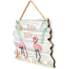 Juvale Flamingo and Life is Better at The Beach Hanging Wall Decoration (14 x 9 Inches)