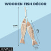 Juvale Rustic Wooden Fish Ornament Wall Decor with Rope for Hanging (7.8 x 2.1 Inches)