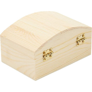Unfinished Wooden Pine Box, DIY Craft Jewelry Box with Locking Clasp (4.7 x 3.2 x 2.5 In, 3 Pack)