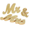 Mr. and Mrs. Signs for Wedding Table Decoration (6 Inches, Gold, 3 Pieces)