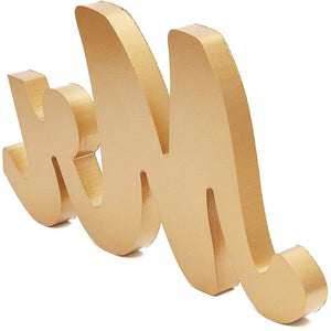 Mr. and Mrs. Signs for Wedding Table Decoration (6 Inches, Gold, 3 Pieces)