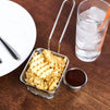 Stainless Steel Mini Chip Fryer Basket with Sauce Cup (Set of 2)