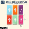 Colorful to Do List Mini Notepads with Cross Design (2 x 5 in, 36-Pack)