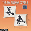 Juvale Witch Throw Pillow Covers, Halloween Home Decor (18 x 18 in, 2 Pack)