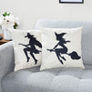 Juvale Witch Throw Pillow Covers, Halloween Home Decor (18 x 18 in, 2 Pack)
