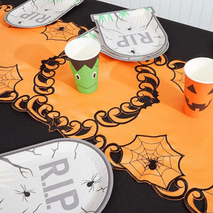 Juvale Orange Table Runner with Tassels, Halloween Home Decor (15 x 68.5 in)
