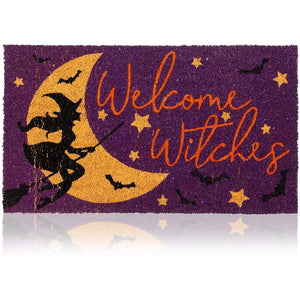 Halloween Coco Coir Door Mat, Welcome Witches (30 x 17 inches)