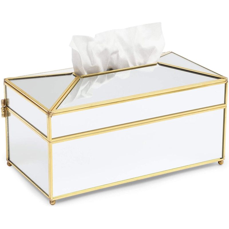 White Tissue Box Gold Rounded Design – High Class Touch - Home Decor
