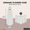 White Ceramic Flower Vases for Home Décor (1.4 x 5.9 Inches, 6 Pack)