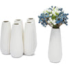 White Ceramic Flower Vases for Home Décor (1.4 x 5.9 Inches, 6 Pack)