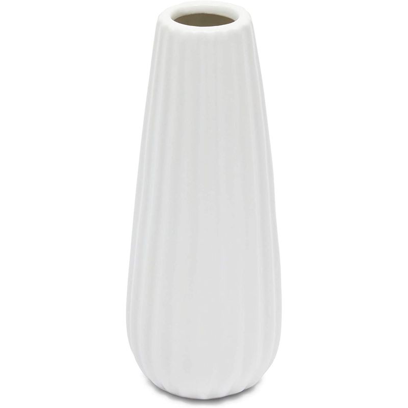 White Ceramic Flower Vases for Home Décor (1.4 x 5.9 Inches, 6 Pack)