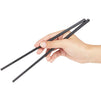 Fiberglass Chopsticks with Case, Reusable (Black, 9.5 Inches, 12 Pairs)