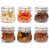 Airtight Glass Canisters with Lid, Food Storage Containers (17 oz, 6 Pack)