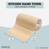 Disposable Bamboo Paper Hand Towels for Kitchen, Cleaning (110 Sheets/Roll, 4 Rolls)