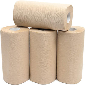 Disposable Bamboo Paper Hand Towels for Kitchen, Cleaning (110 Sheets/Roll, 4 Rolls)