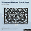 Thin Welcome Mat for Front Door, Non Slip Rubber, Indoor Outdoor (15.75 x 23.5 in, Black)