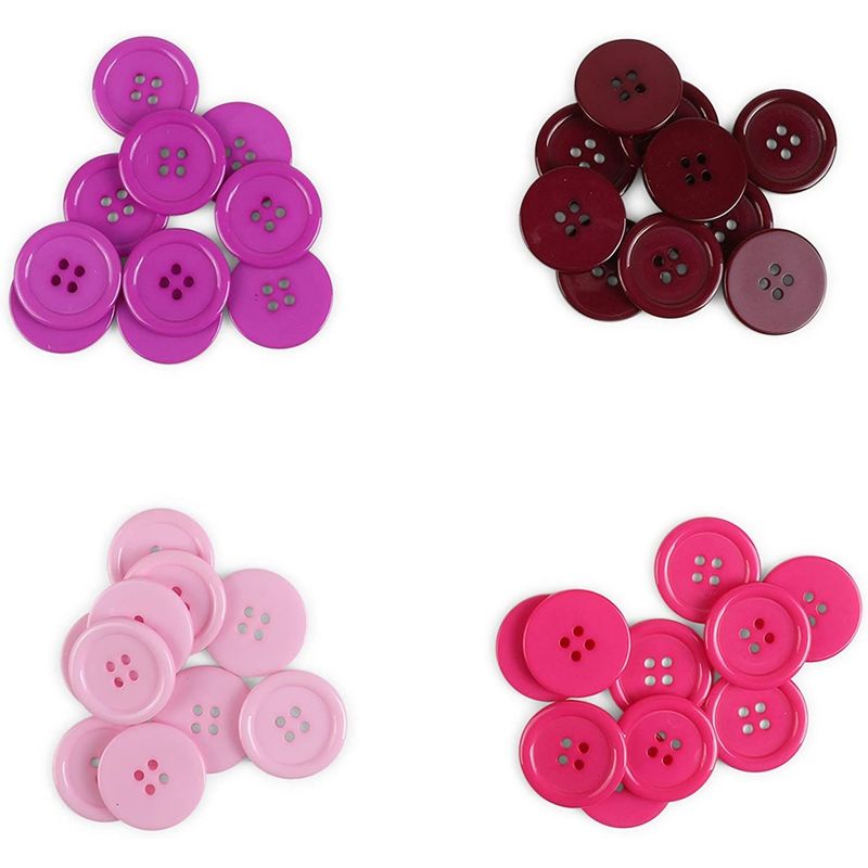 Assorted Buttons for Crafts and Sewing, Resin Flatback (20 Colors, 1 in, 200 Pieces)