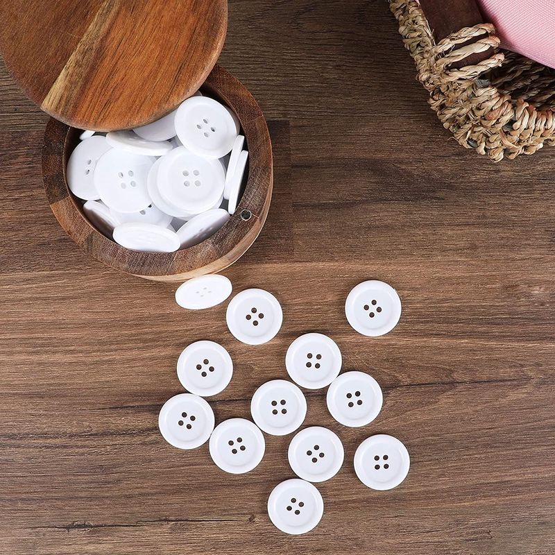 White Resin Buttons