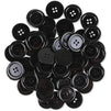 Black Resin Flatback Buttons with 4 Holes (1 Inch, 200 Pieces)