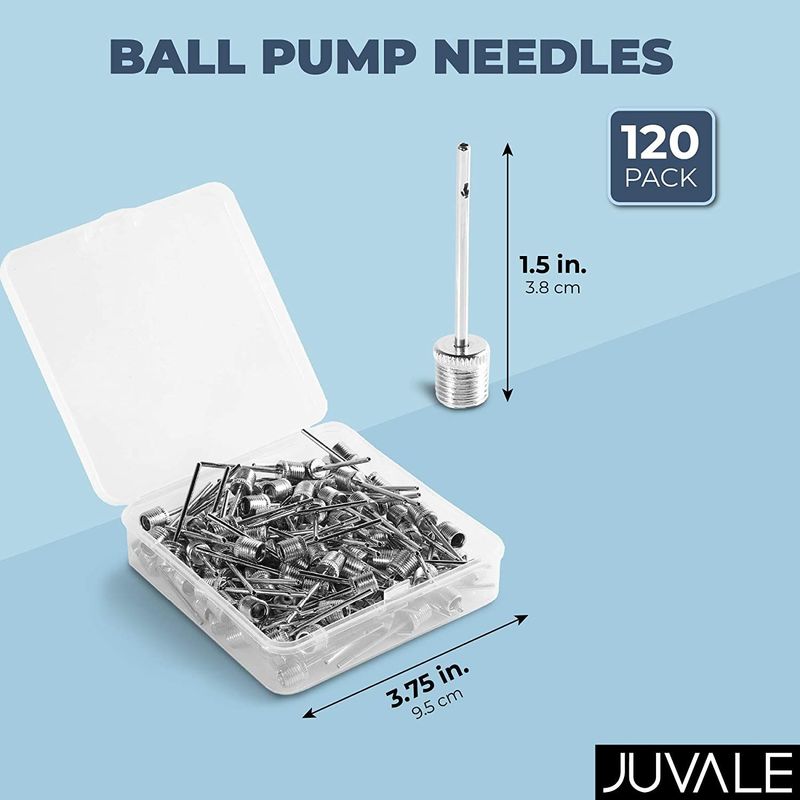 Juvale Ball Pump Inflation Needles with Storage Box (1.5 Inches, 120 Pack)
