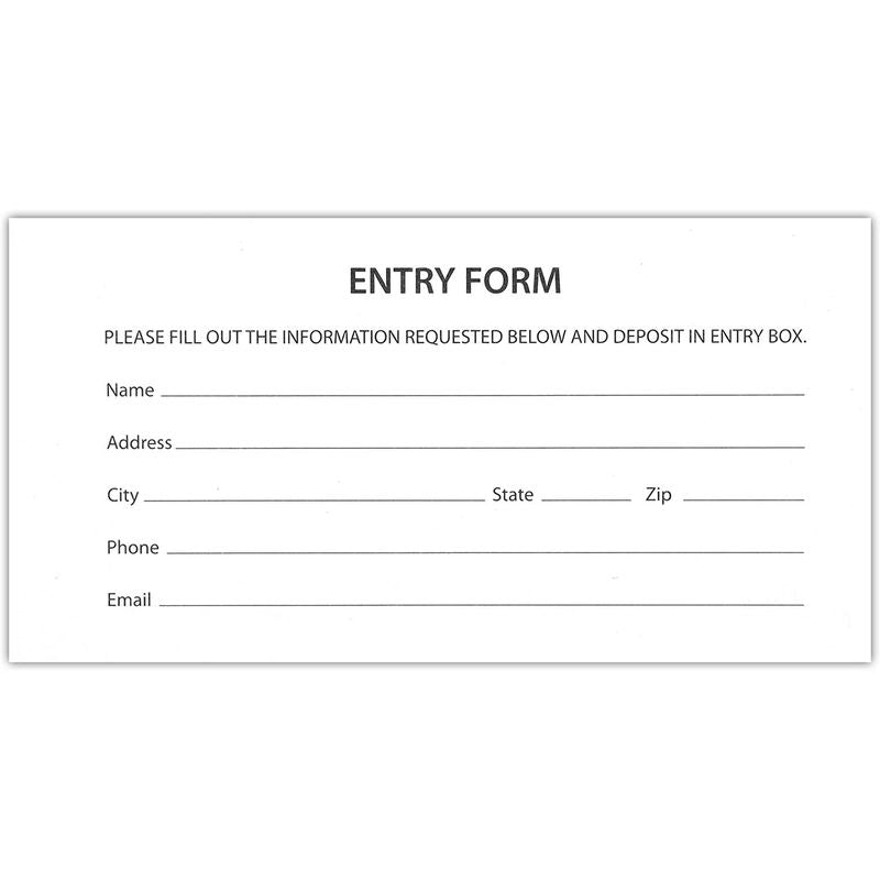 2000 Entry Forms for Raffle (White, 20 Ticket Pads)