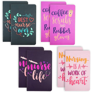 8 Pack Journal Set for Nurse Gifts, Medical Students Notebook, 5x8 Inches