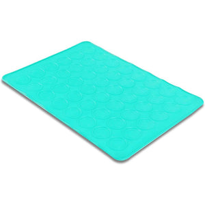 Macaron Baking Tray Silicone Mat, 48 Grids (Teal, 15 x 11 Inches, 1 Pack)