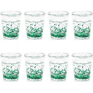 Confetti Glitter Shot Glasses for Parties (Green, 8 Pack)