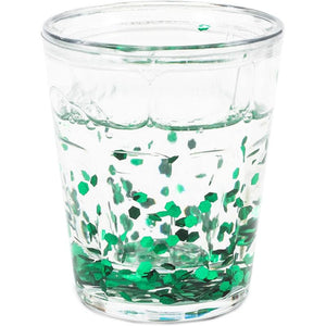 Confetti Glitter Shot Glasses for Parties (Green, 8 Pack)