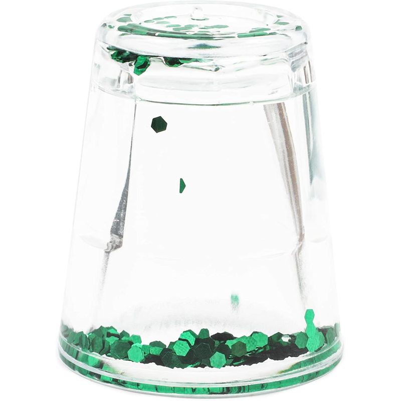 Confetti Glitter Shot Glasses for Parties (Green, 8 Pack)