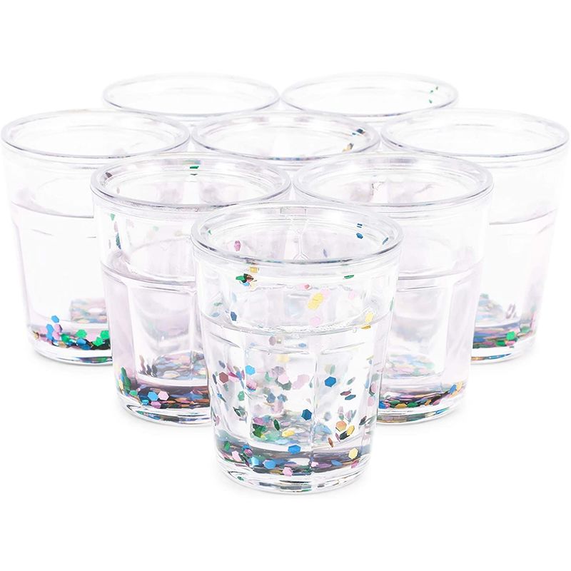 Essential Re-Usable Plastic Double Measure Party Clear Large Shot Glasses  40ml