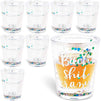 "Bach Sht Crazy" Confetti Shot Glasses, For Drinking Games, Bachelorette Parties, College Graduations (2 In, 8 Pack)