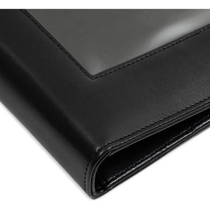 Faux Leather 3 Ring Presentation Binder with Window (Black, 10.6 x 13.4 in)