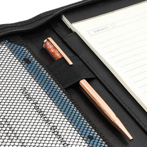 Art Portfolio Folder with Zipper, PU Leather Notebook Binder (Black, 14 x 11 in)