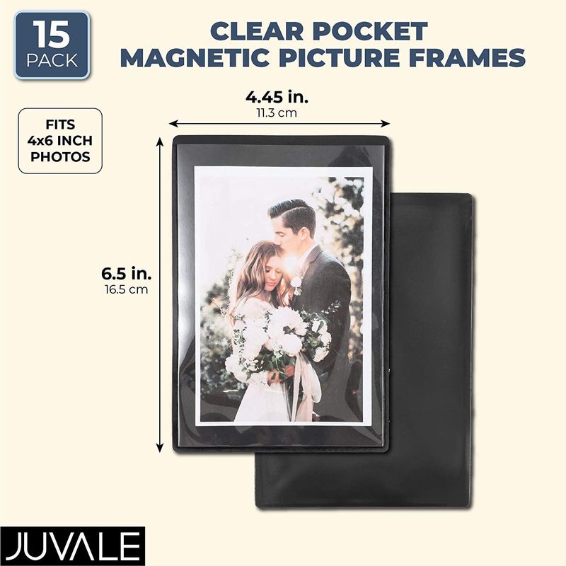 Pack of 10 Magnetic Photo Fridge Frame Pockets Clear 4x6