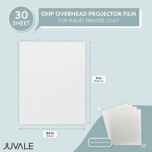 Transparency Film for Inkjet Printers, Overhead Projector (8.5 x 11 In, 30 Pack)