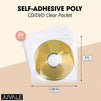 Clear Self-Adhesive CD/DVD Storage Sleeve Pockets (4.93 x 5 in, 20 Pack)