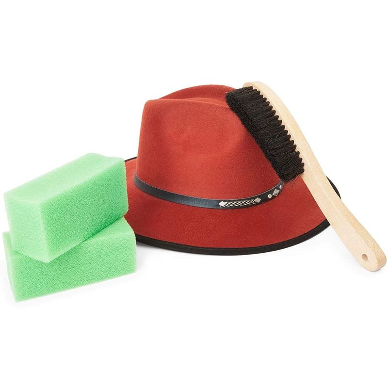 Hat Cleaning Kit with Brush and Cleaning Sponges (3 Pieces)