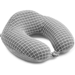 Juvale Grey Travel Neck Pillow, Memory Foam, for Airplanes, Train Commuting, Car Rides (11.8 x 11.8 x 4.7 in)