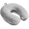 Juvale Grey Travel Neck Pillow, Memory Foam, for Airplanes, Train Commuting, Car Rides (11.8 x 11.8 x 4.7 in)