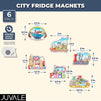 Juvale Refrigerator Magnets, London, Paris, Roma, Barcelona, Venezia, Madrid (6 Pack)
